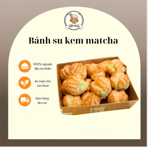Bánh-su- kem- vị- matcha- tươi- mát